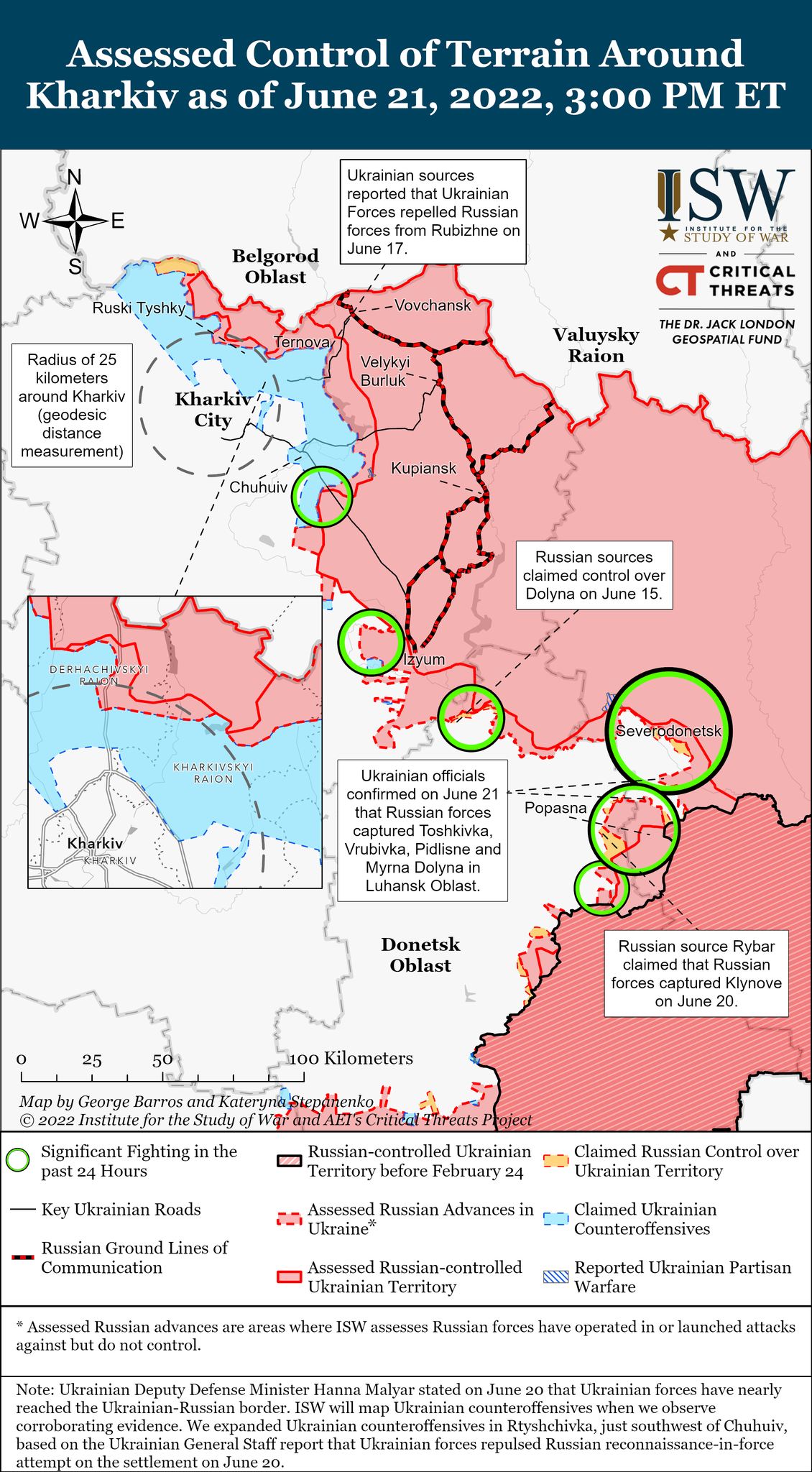Карта боевых действий в Украине