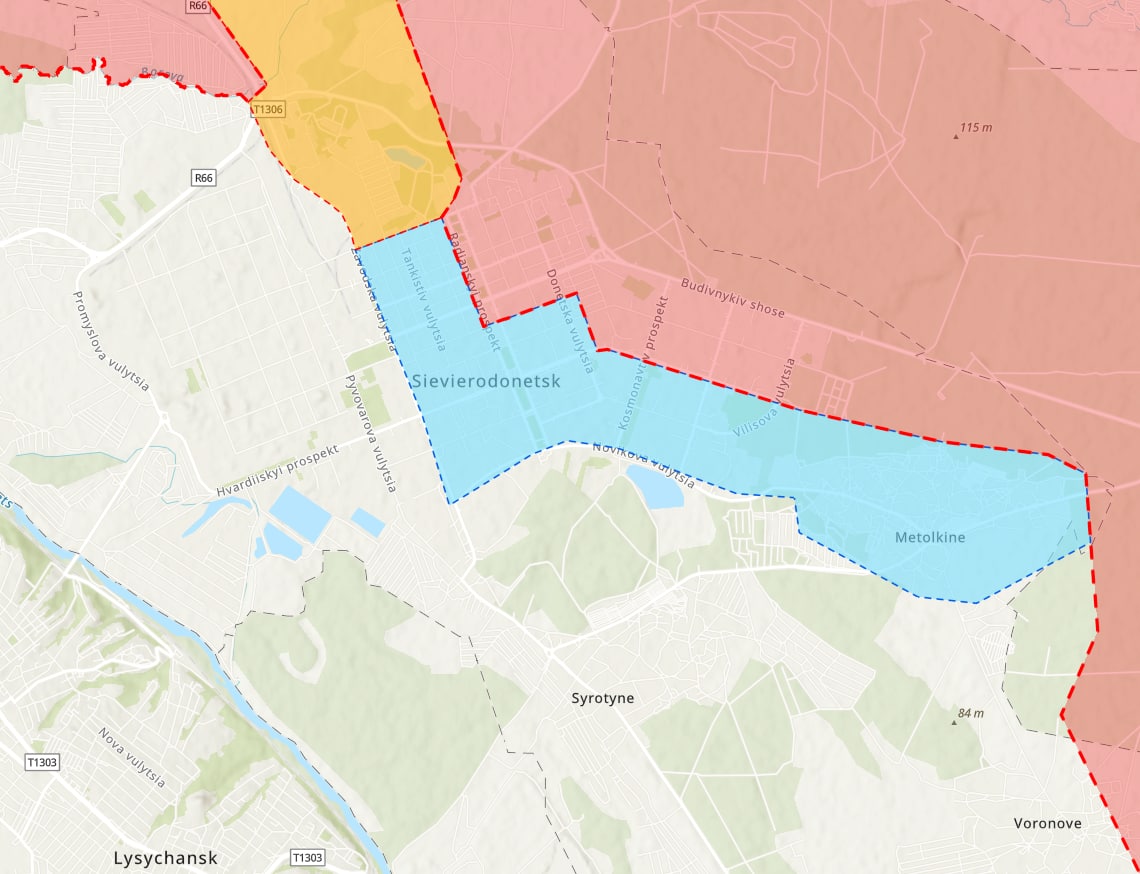 карта боевых действий по ситуации в Северодонецке.