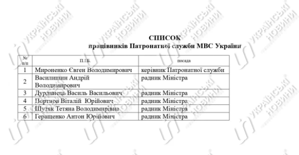 Были назначены советники Монастырского. Скриншот из ответа МВД