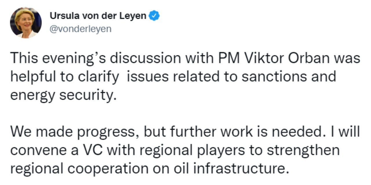 Глава Еврокомиссии провела переговоры с Орбаном