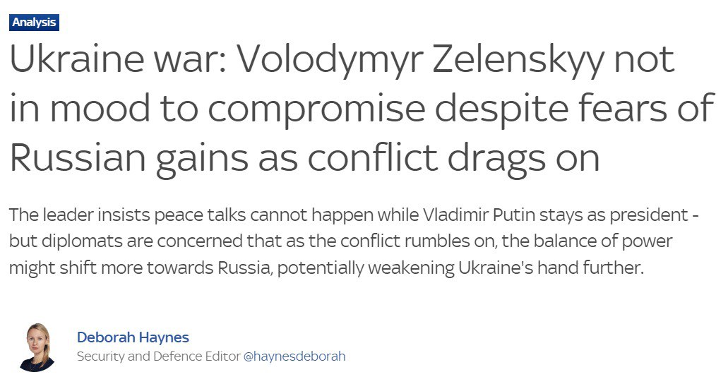 На Западе считают, что Зеленскому нужно начать переговоры с РФ о мире сейчас