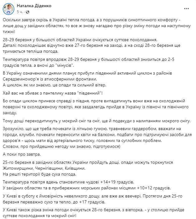 Прогноз Натальи Диденко