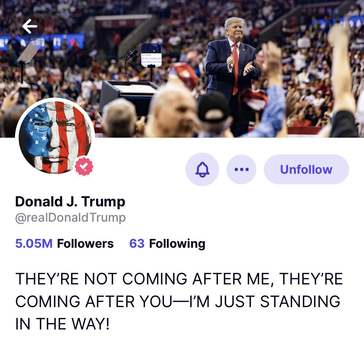 Скриншот поста Трампа