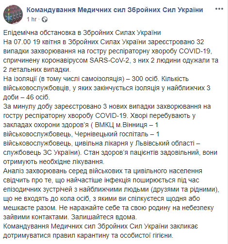 Скриншот:&nbsp;пресс-служба&nbsp;командования Медицинских сил ВСУ в Фейсбук