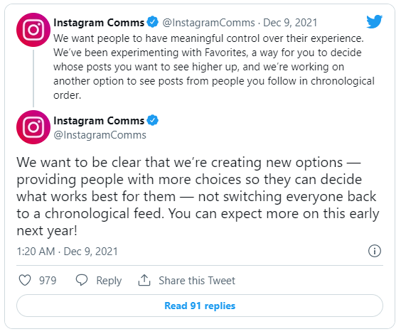 Источник: https://twitter.com/InstagramComms