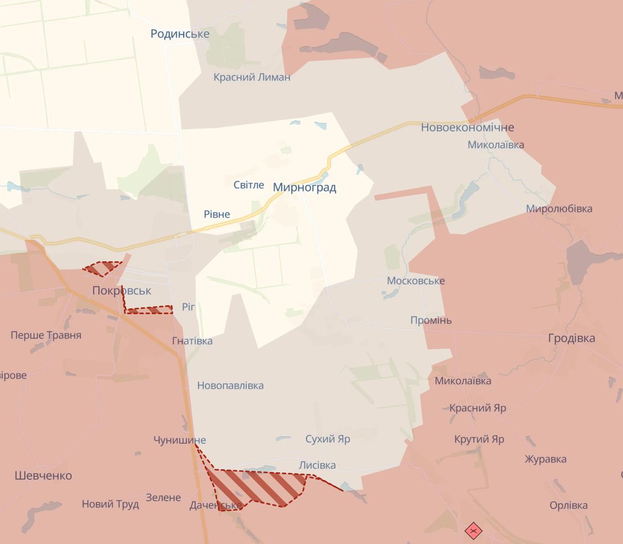 Покровск. Карта боевых действий. Источник - Deep State