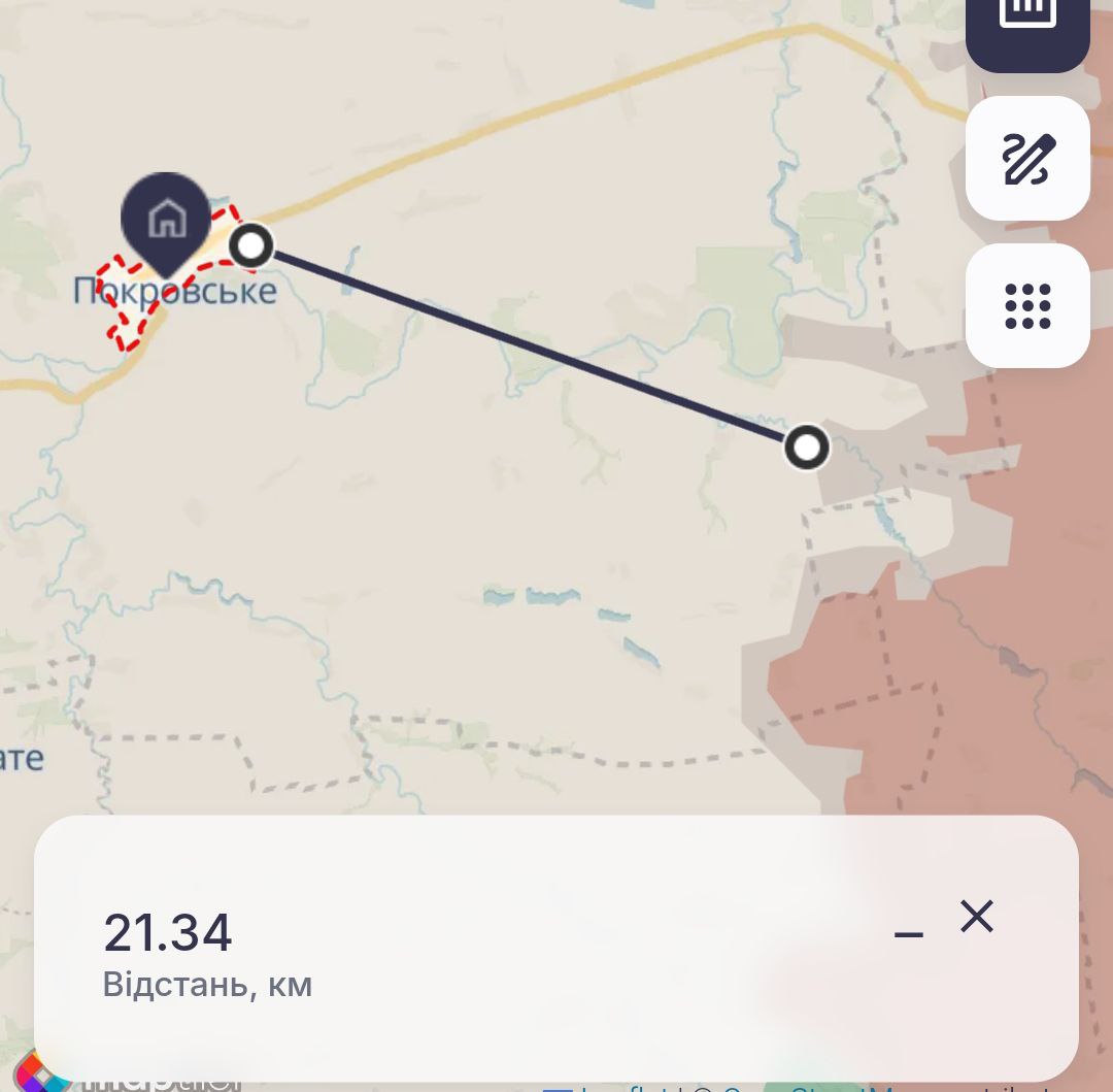 Карта бойових дій. Джерело - Телеграм