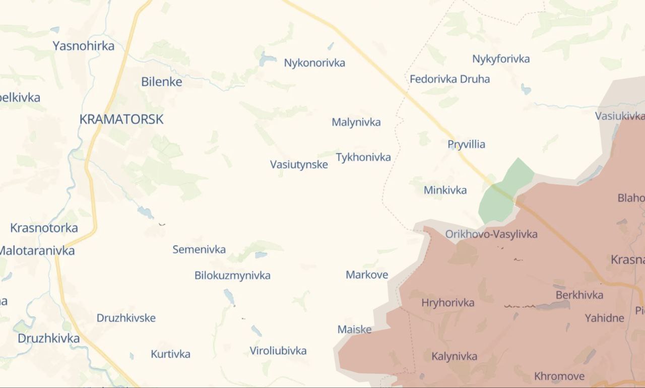 Краматорск. Карта боевых действий. Источник - Телеграм