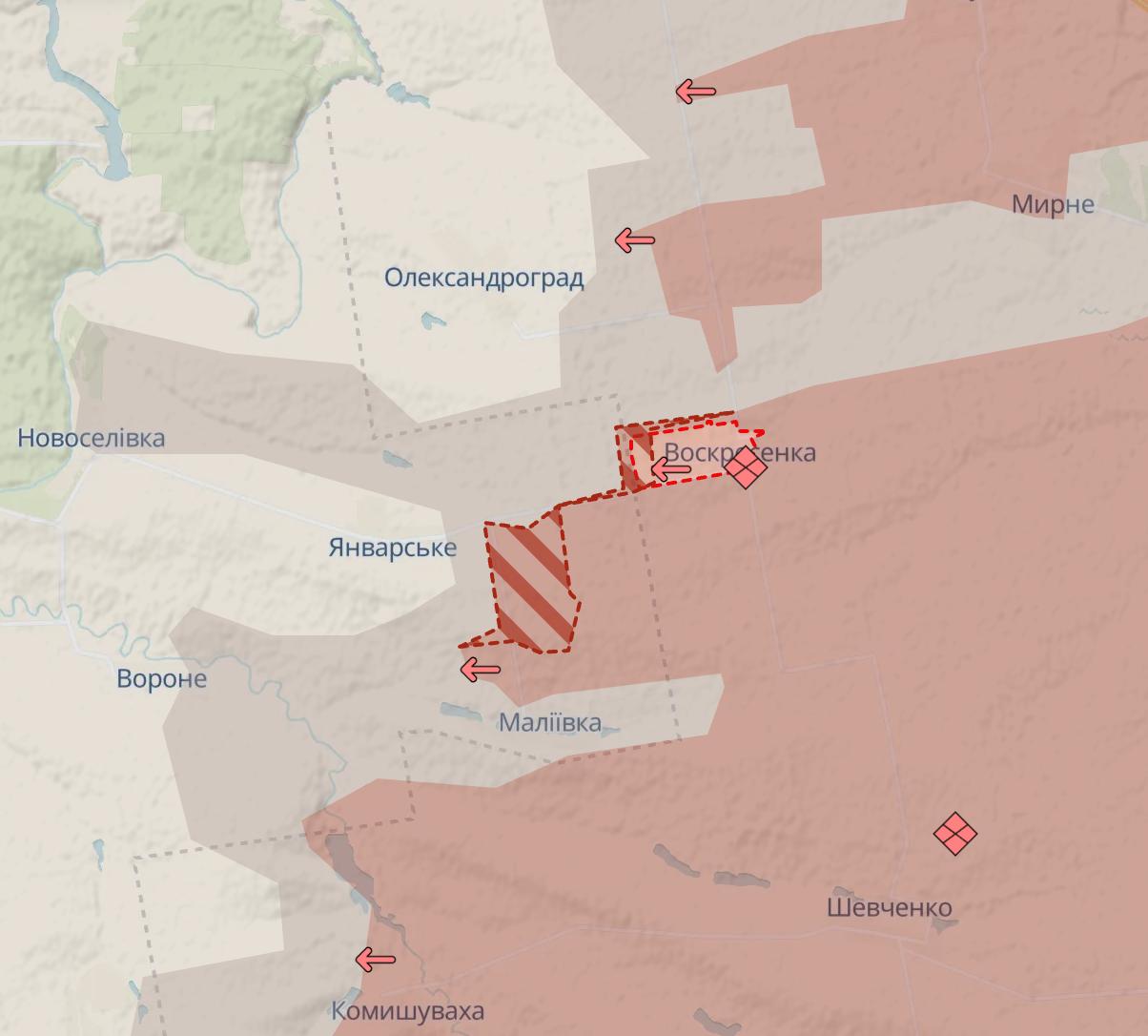 Карта бойових дій. Джерело - Deep State