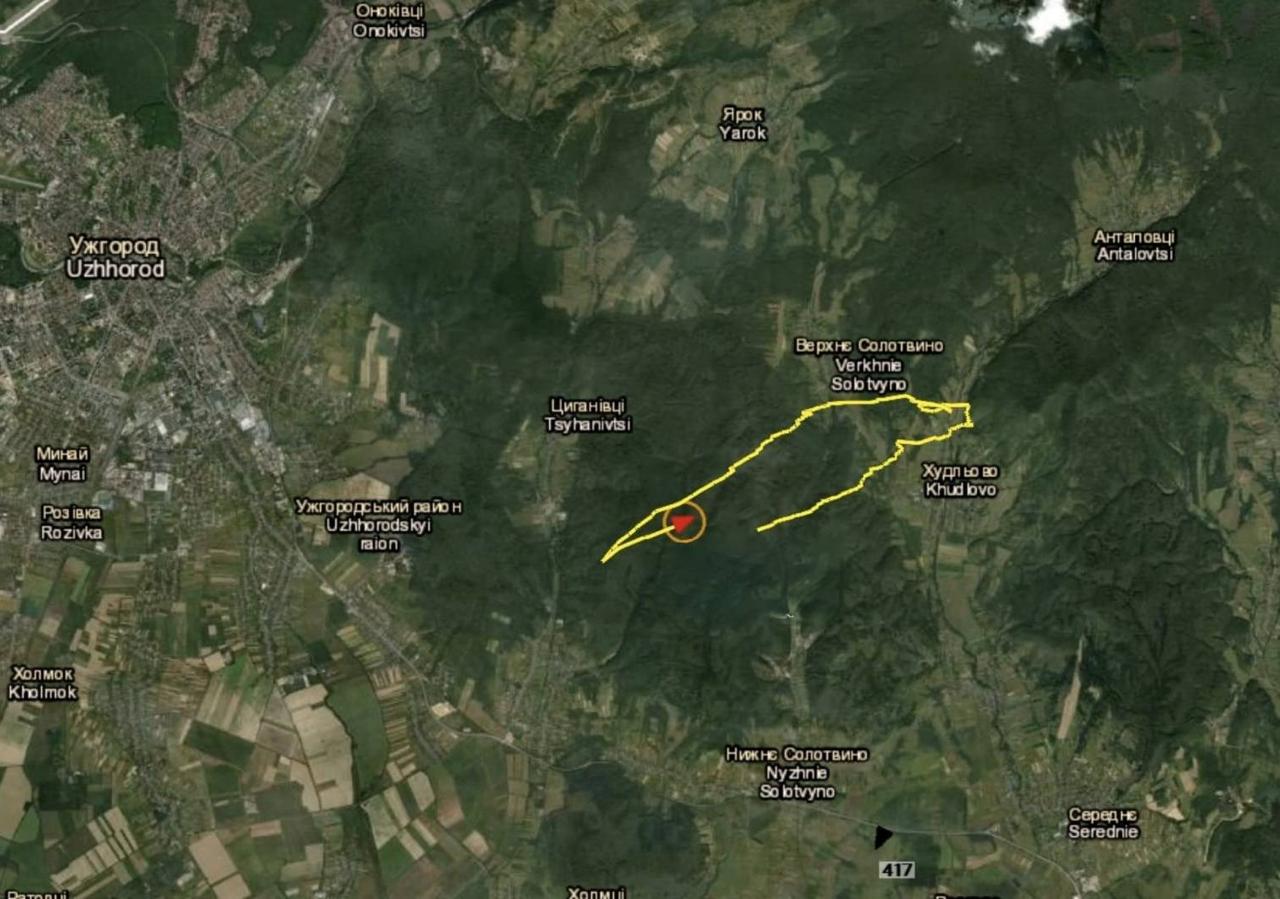 Карта переміщення дрону. Джерело - Генштаб ЗСУ