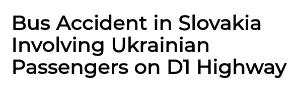 Снимок заголовка на tvnoviny.sk - Автобус с гражданами Украины попал в ДТП на шоссе в Словении