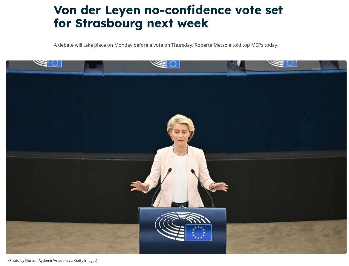 Снимок заголовка на euractiv.com