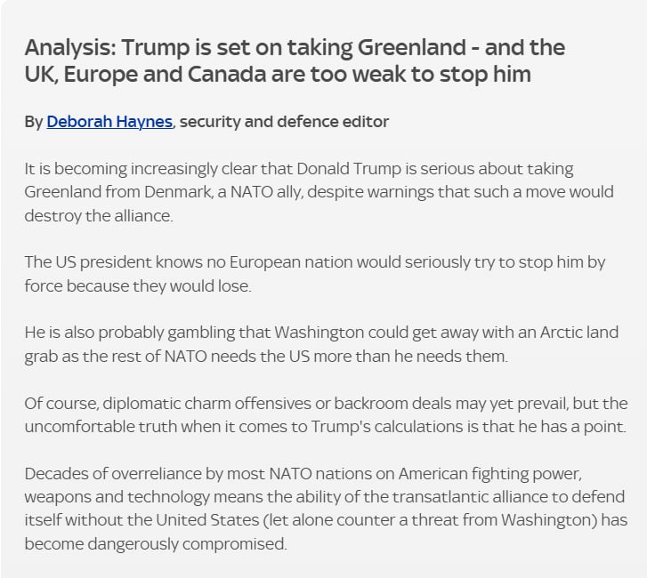 Трамп впевнений в успішній анексії Гренландії силами США.